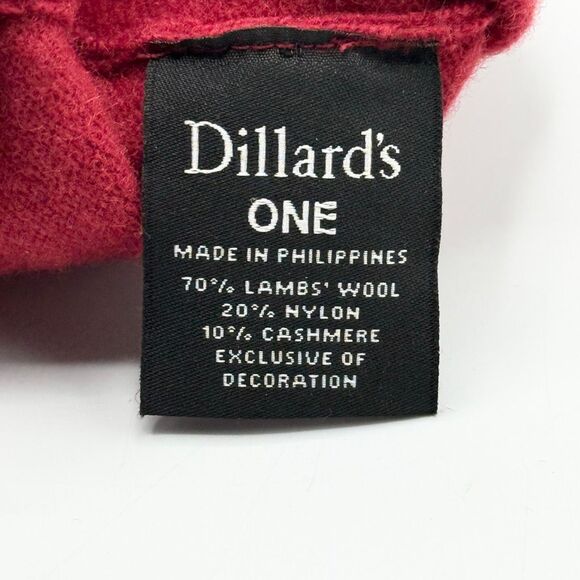 Dillard’s One Vintage Red Lambswool Cashmere Blend Driving Gloves Keyhole Bow - Picture 7 of 8